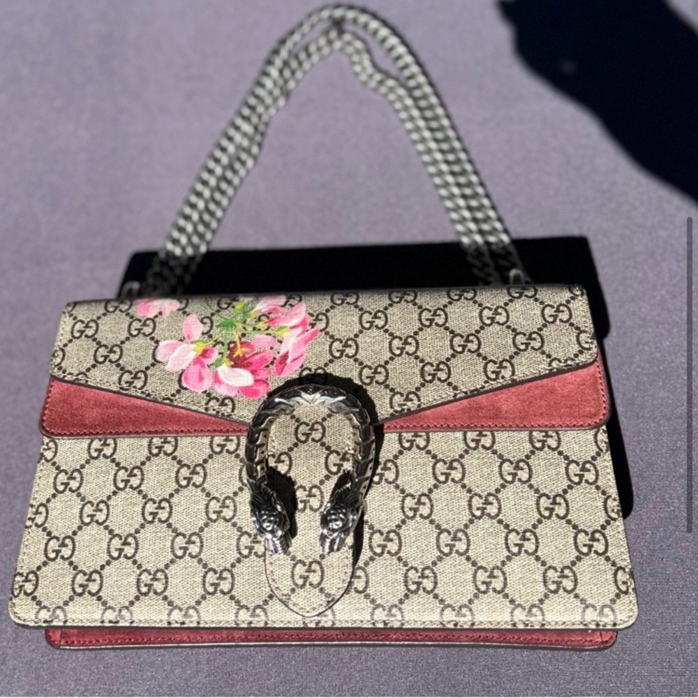 Gucci “GG” Bloom Dionysis SUPREME Shoulder Bag & MATCHING KEY WALLET EUC - Picture 4 of 16